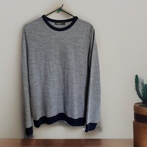 Cedar Wood State Blue Knit Long Sleeve Herringbone Sweater Women's Size Large